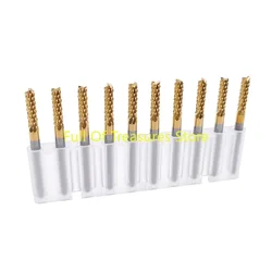 10pcs 0.6-3.175mm Carbide PCB Corn Milling Cutter Set 3.175mm Shank PCB Machine Engraving Bit End Mill Milling Cutter For Metal
