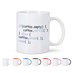 11oz Funny Ceramic Coffee Mug Code Tea Milk Multicolor Cup for Engineer Programmer Colleague Coworker Novetly Creativity Gift