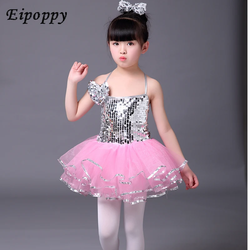 تنورة أطفال منفوشة للأداء ، أزياء رقص الجاز للبنات ، أداء باليه مطرز ، ملابس رياض الأطفال