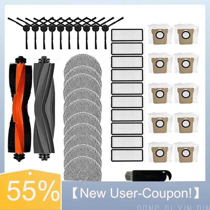 

A60T Effortless For Dreame L20 Ultra / L30 Ultra / X20 Pro Robot Vacuum Main Side Brush HEPA Filter Mop Pad Dust Bag Spare Acces