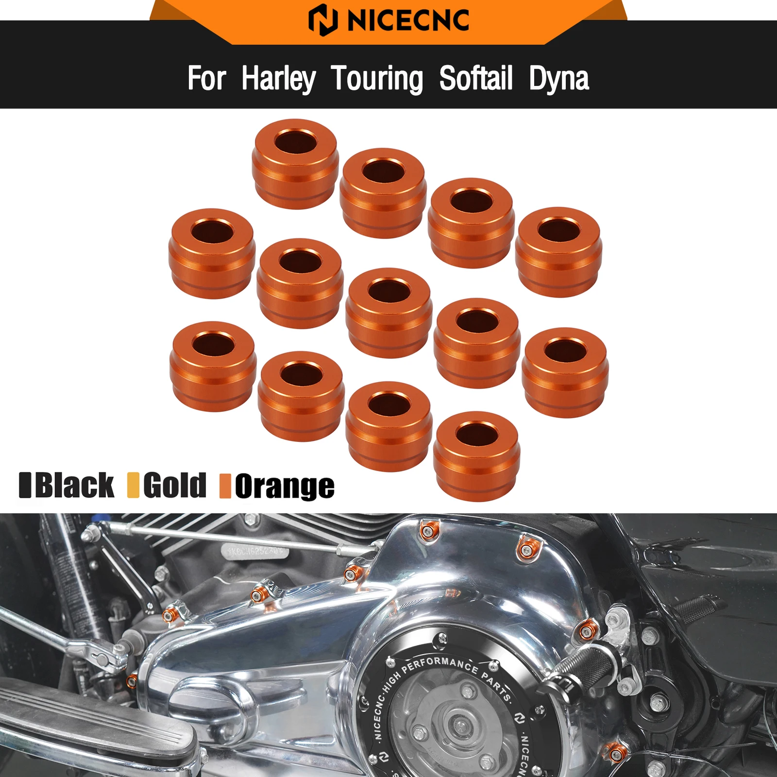 

For Harley Street Glide FLHX Special FLHXS 2017-2023 Primary Cover Bolt Decorative Trim Rings Road King FLHR Road Glide FLTRX