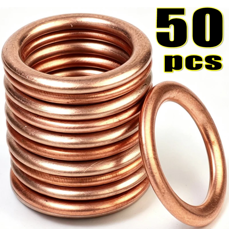10/30/50pcs Oil Pan Drain Plug Washer Sealing Gasket for VW Audi Model Engine Maintenance Anti Oil Leak Replacement Parts