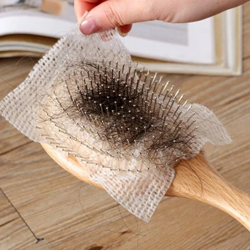 50Pcs Cleaning Net For Hair Brush Comb Airbag Pet Comb Portable Comb Paper Brush Cleaning Sheet Pad Comb Protection Net