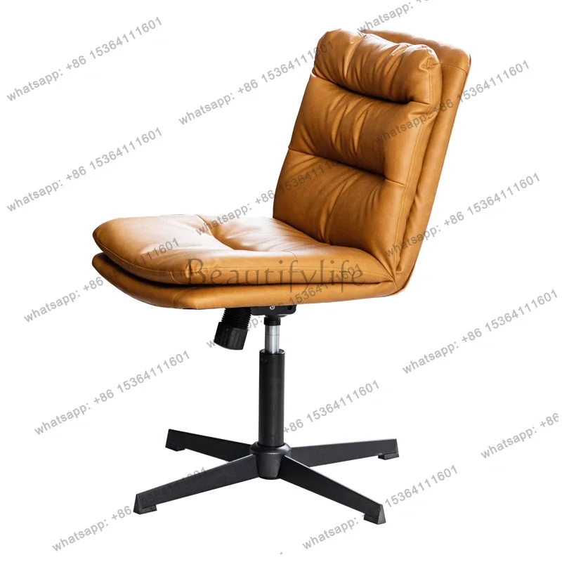 

FG17Modern Small Yellow Office Chair Tan Soft No Arm Comfortable Gaming Office Chair Ergonomic Relaxing Silla De Escritorio Chai