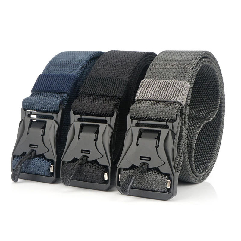 New Military Tactical Nylon Belt Magnetic Buckle Zinc Alloy Outdoor Oxford Cloth Free Adjustment-Belt Fashion Multi-Purpose-Belt