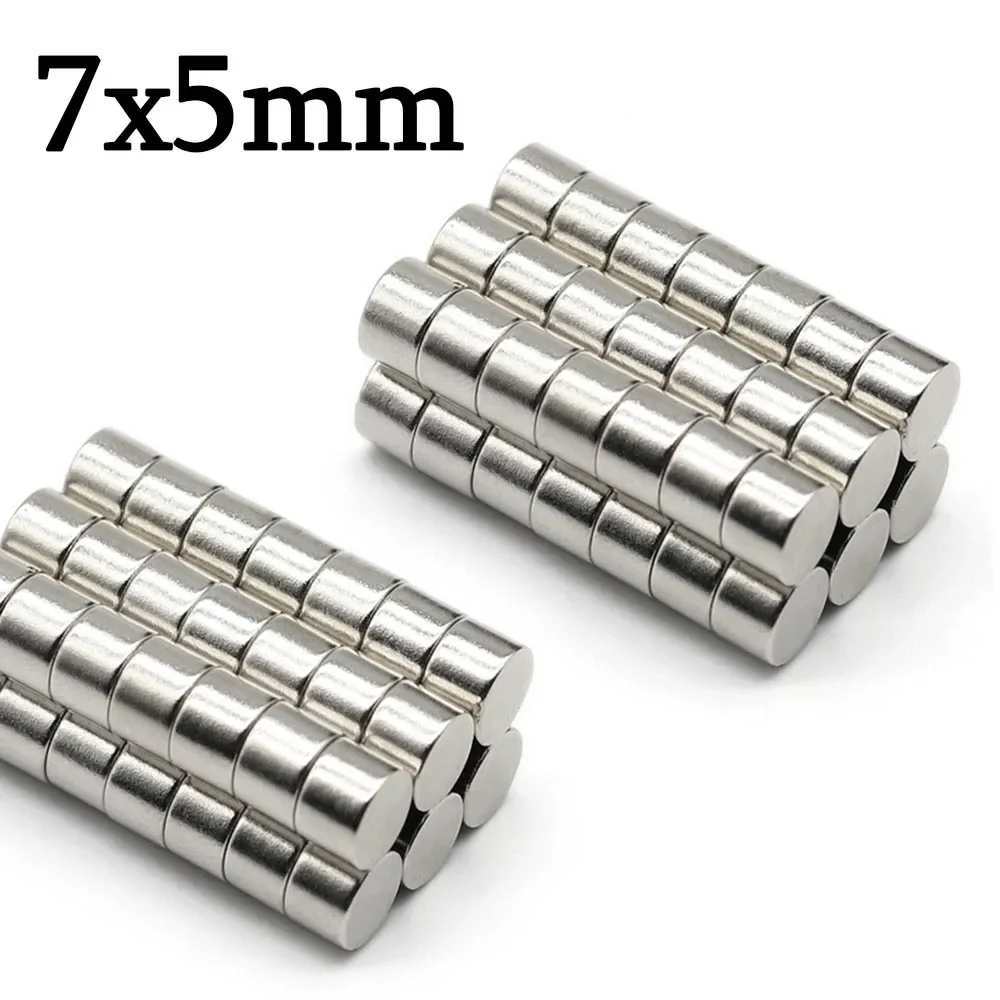 

7mmx5mm Super Strong Round Neodymium Magnet Powerful Magnets N35 small Permanent Magnetic NdfeB Refrigerator Magnet 7x5mm