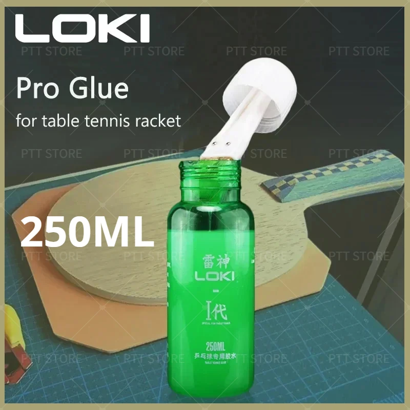 LOKI 250ml Colla professionale per ping pong con pennello Adesivo in gomma da ping pong organico Booster Colla in spugna di gomma da ping pong