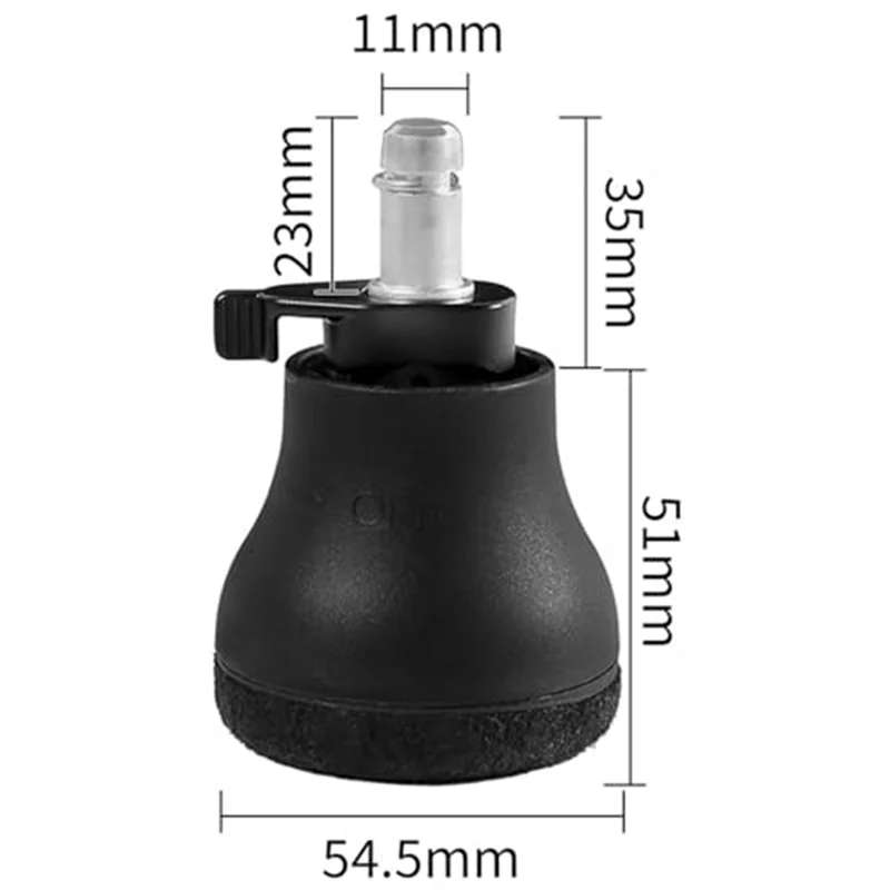 Kb-peças de reposição para cadeira de escritório, rodízios giratórios, almofadas de pé fixas, interruptor facilmente entre escorregador de roda e freio de roda, 5 peças