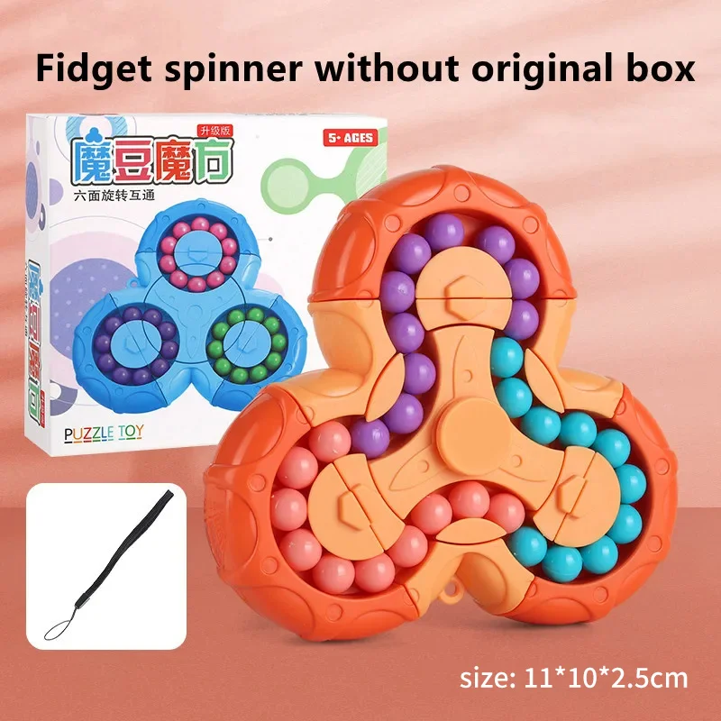 Nouveau dix faces Rotation doigt haricots magiques Spin perle Puzzles jeu Gyro anti-stress apprentissage éducatif disque magique pour les enfants