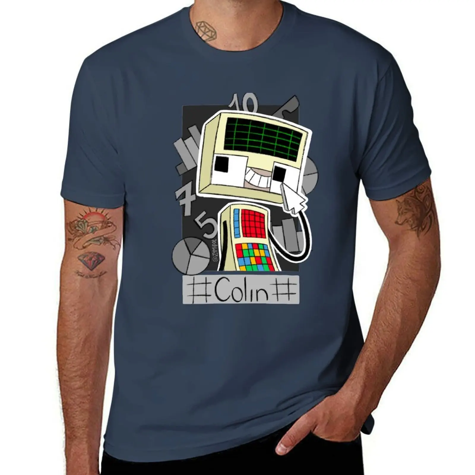 

Colin Computer the [DHMIS] T-Shirt Trendy Pattern T-Shirt for Men