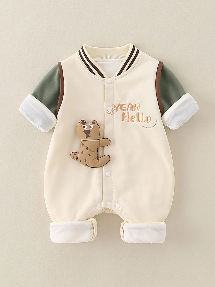 

Весенний комплект: двухслойная одежда для новорожденных, мультяшные весенне-осенние детские штаны с высокой талией, универсальные, стильные