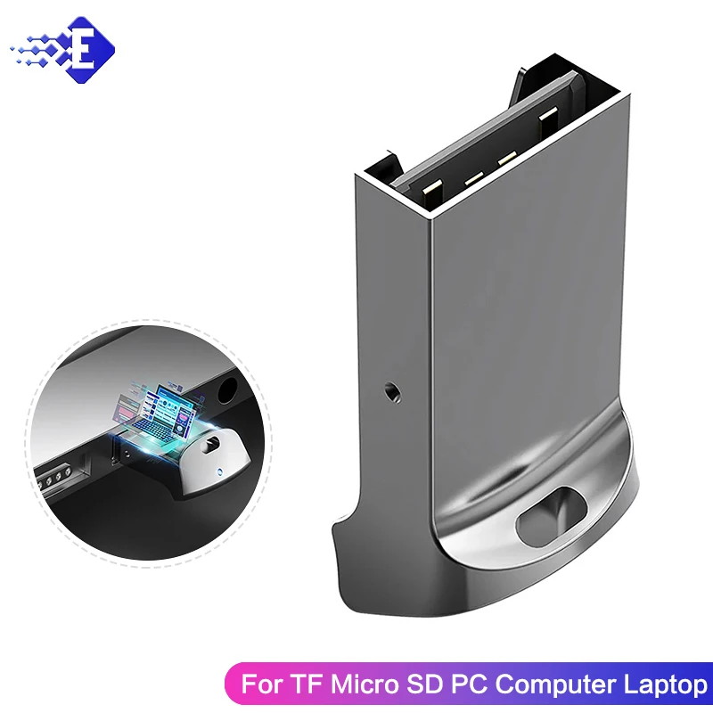 Mini adaptador de aluminio para lector de tarjetas de memoria, accesorio para Micro SD, pc, ordenador portátil, 1 unidad