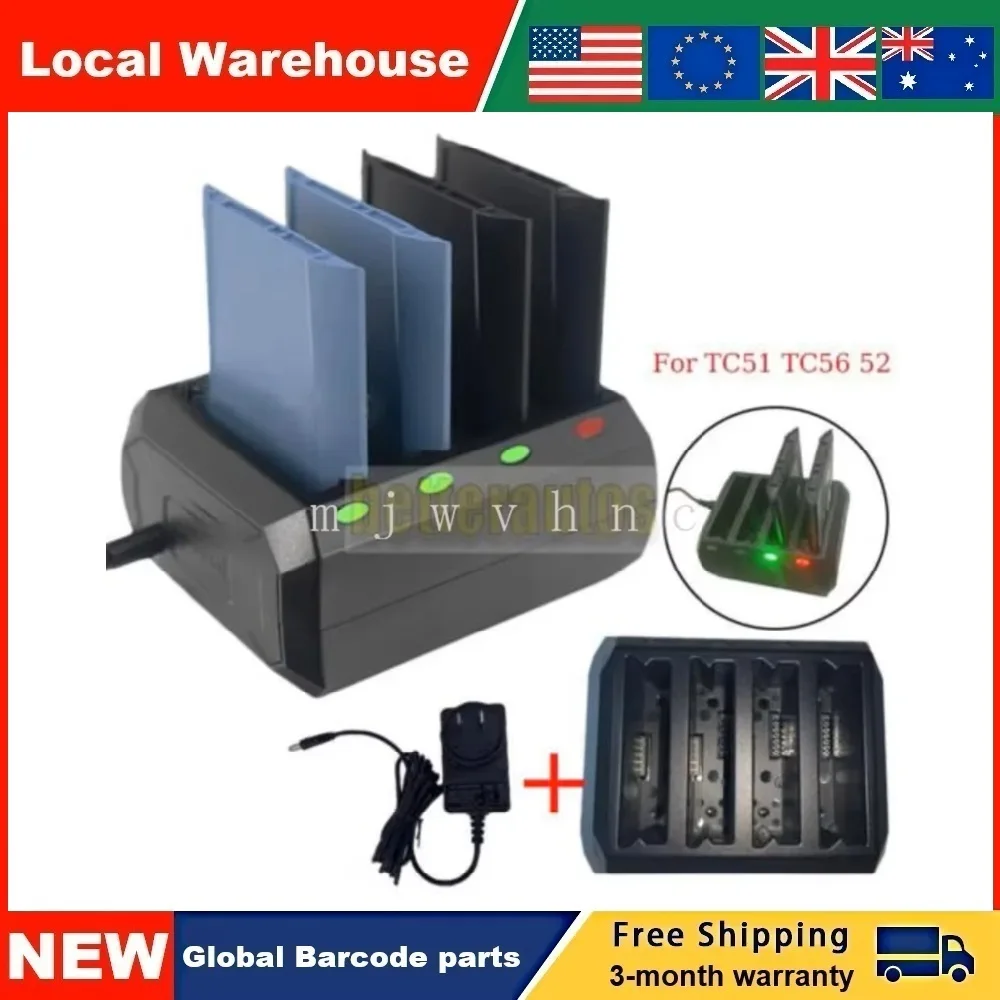 

4-Slot Battery Charging Station For Symbol Motorola Zebra TC51 TC510K TC52 TC56 TC57
