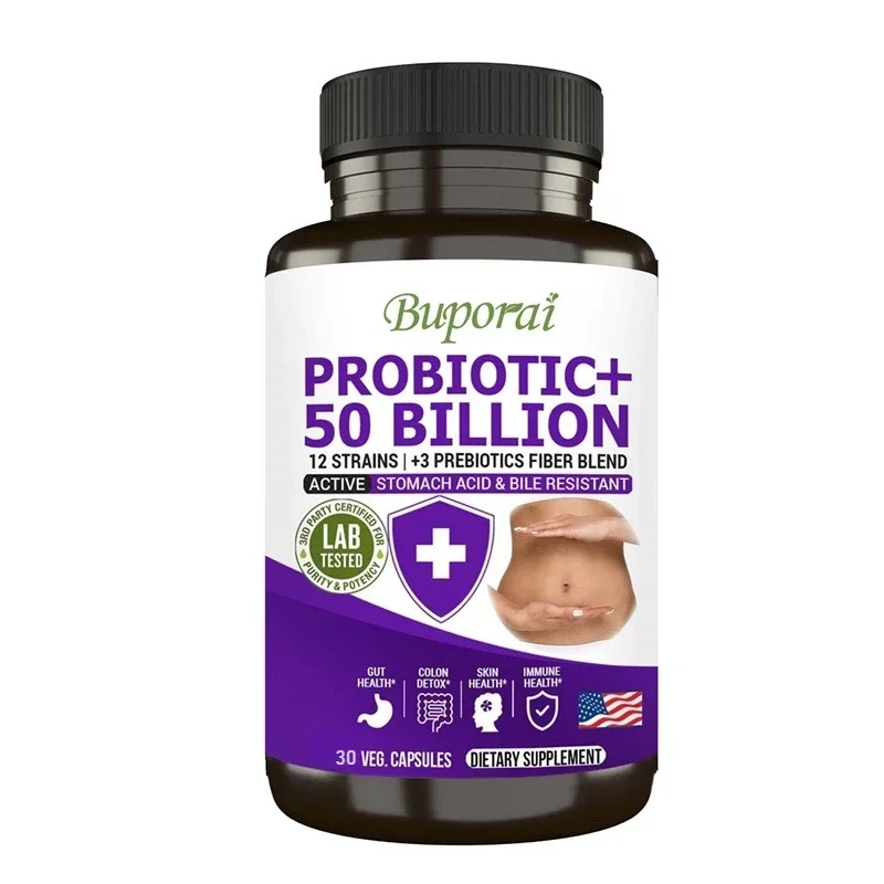 

Probiotics + 50 Billion - Daily Supplement for Digestive, Gut Health, Gas & Bloating Relief