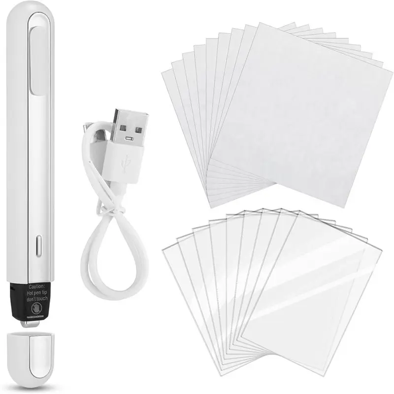 

【HOT ITEMS】Card Flattening Kit 47 Pcs Card Care Tool Set Includes 20 Clear Sheets 25 Heat Paper 1 White Crease Reducer Thermal P