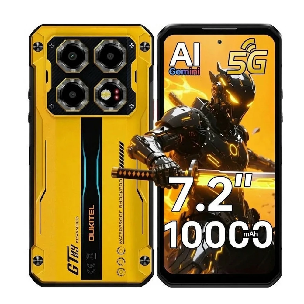OUKITEL WP60 10000mAh Unlocked Smartphone, 108MP Camera, 256GB / 512GB, Android 15, NFC 5G, MTK 7025, 120Hz - Waterproof Phone