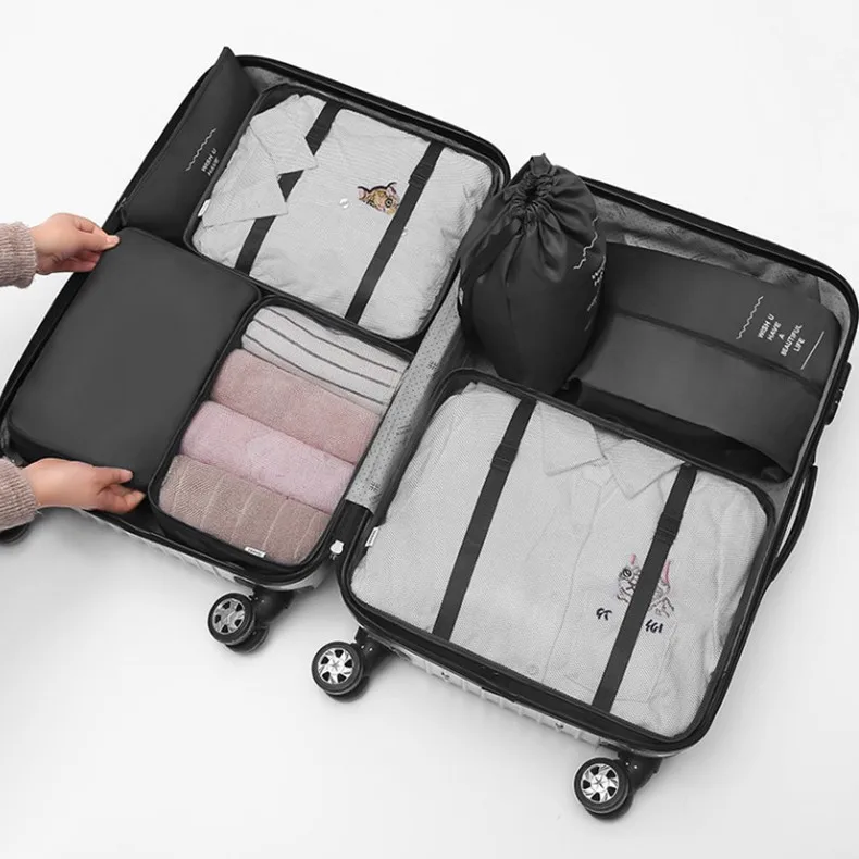 7-Piece Set Travel Bag Organizer - Suitcase Storage Bags Combination for Easy Packing And Organization