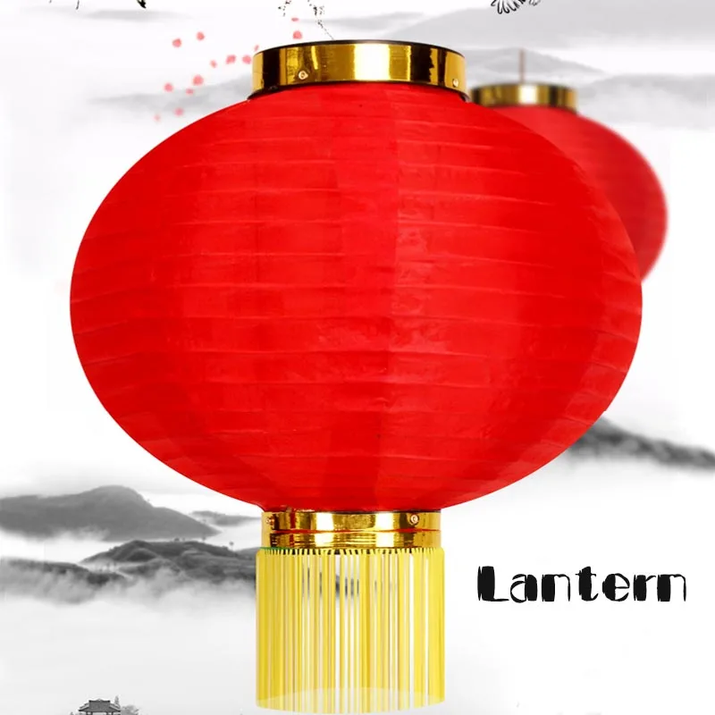 4PCs Folding Round Lantern Red Chinese Lantern Festival Hanging Ornament Traditional Lantern Indoor Outdoor Party Home DIY Decor
