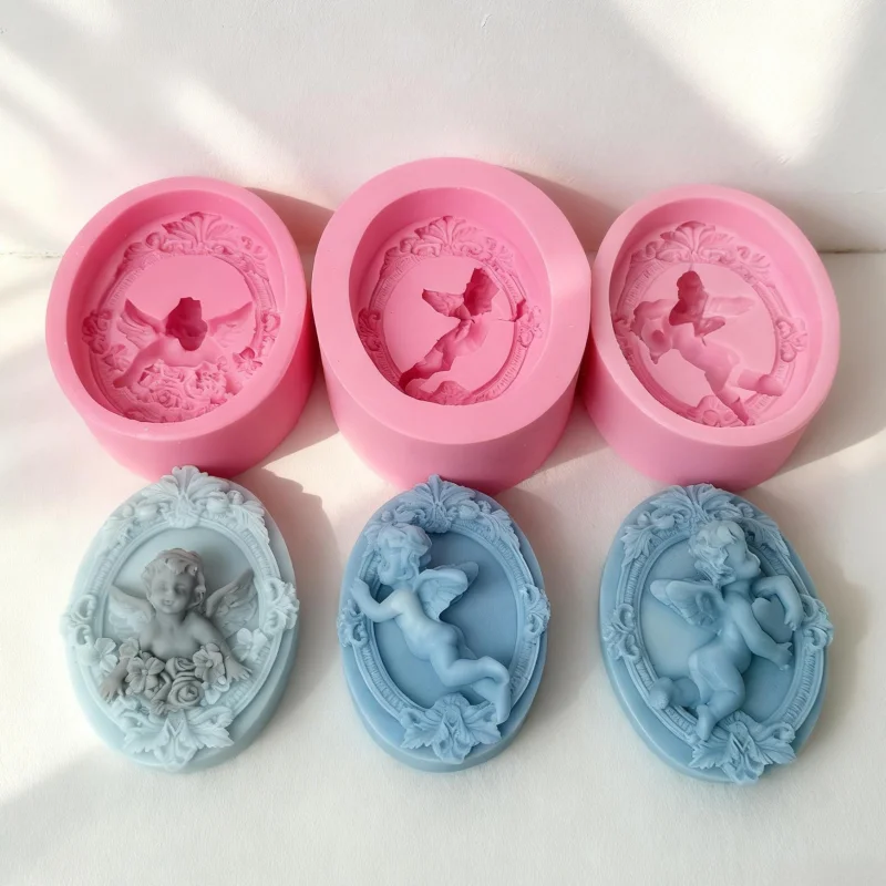 Aromatherapy Wax Pendant Silicone Mould Cute Baby Gypsum Plaster Molds For Car Decor DIY Soap Clay Crafts