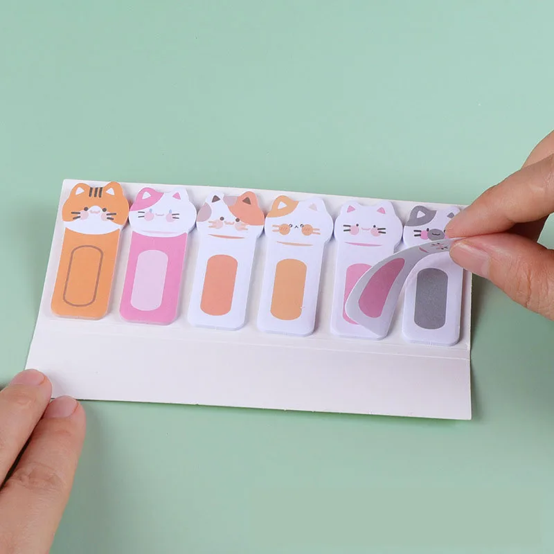 Kawaii الكرتون القط مذكرة الوسادة المرجعية أعلام مؤشر ملاحظات لاصقة تسمية ورقة ملصقات طالب ملاحظة التصفية اللوازم المكتبية