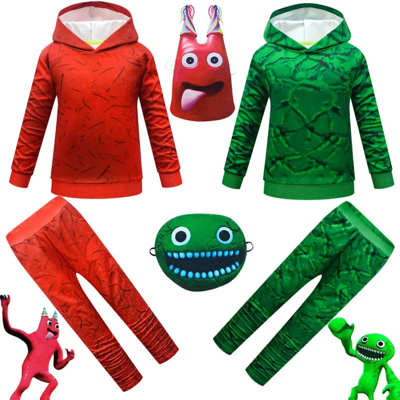 Garten of Banban Costume Fire Demon Game Doll Cosplay Clothing Flynn Steve Nabnabr Jumbo Josh Peluche Kids Hoodie   Pants   Mask