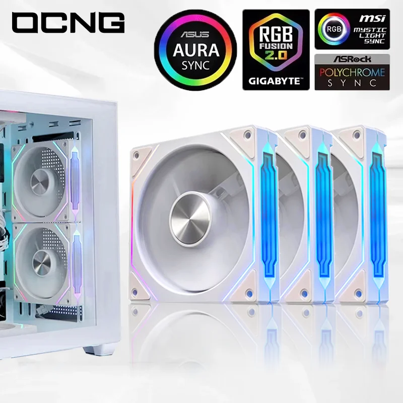 OCNG Prism 4RS ARGB CPU Fan 1800RPM12cm Infinity Mirror CD Texture Design 5V 3PIN Motherboard Sync PWM Case Coole Fan Ventilador