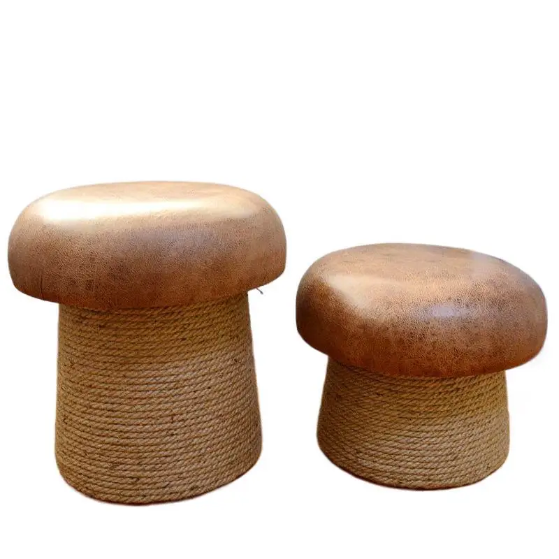 

Sitting pier stool, sofa hair shoe change creative cartoon household round stool, sitting pier hemp rope solid