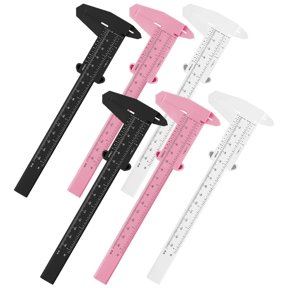 6pcs Eyebrow Measuring Rulers Plastic Calipers Double Scale Measurement Tool For Tattoo Eyebrow Shaping Portable Facial