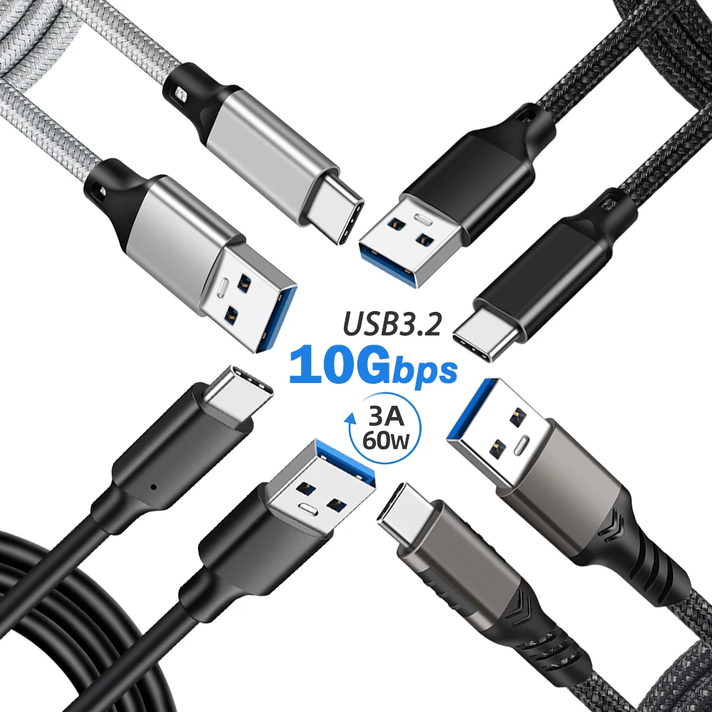 UGOURD-Câble de transfert de données de type A à C, USB 3.2, Gen2, 10Gbps, HUB, boîtier SSD, disque dur mobile, téléphone, PD 60W, 20V, 3A, charge rapide