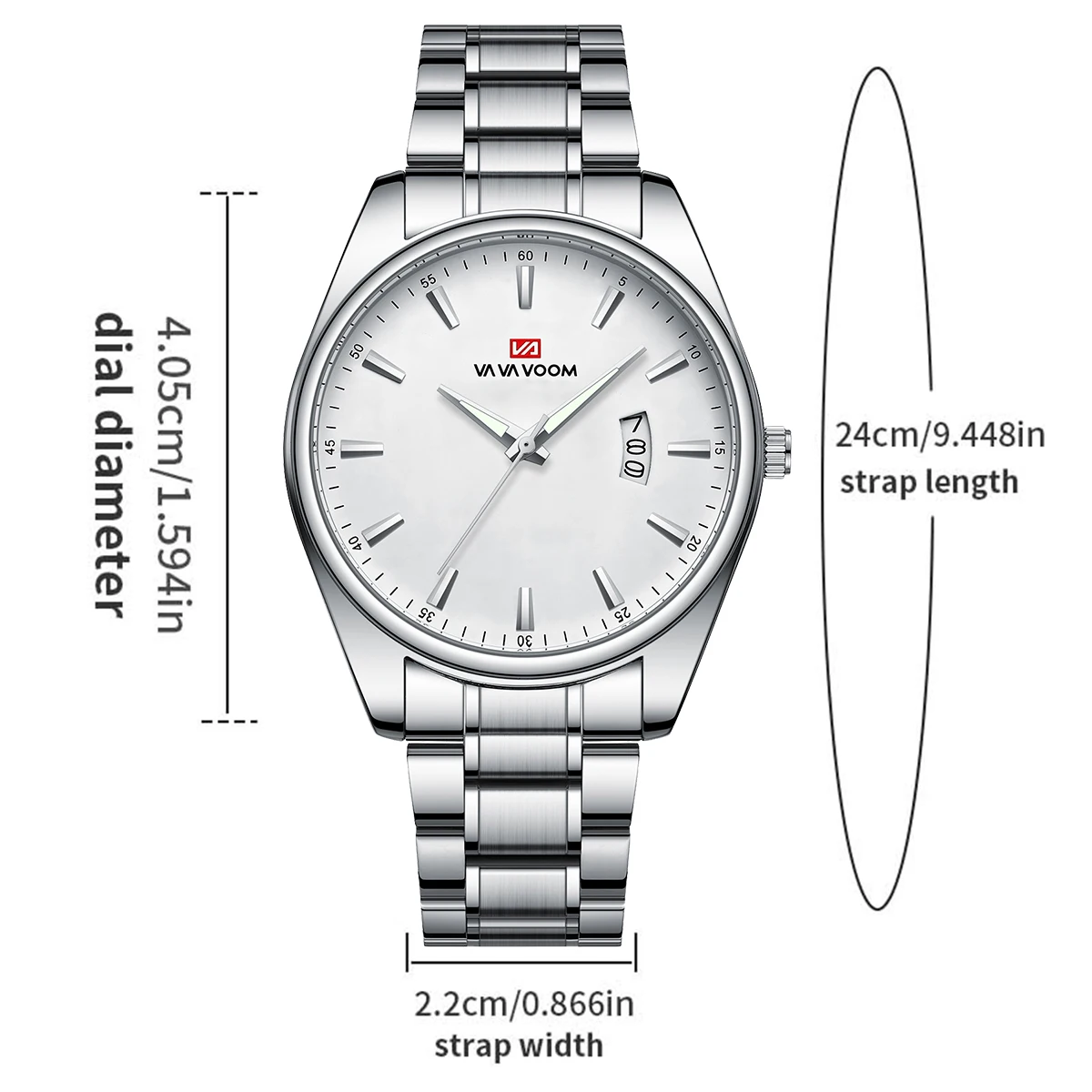 2025 Новые деловые мужские часы, роскошные светящиеся циферблаты, оригинальный кварцевый механизм, ремешок из нержавеющей стали, серебряные часы с имитацией времени