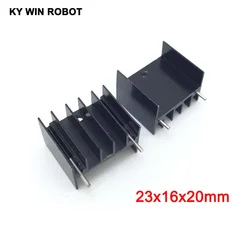 10 Stück schwarzes Aluminium TO-220 23 x 16 x 20 mm Kühlkörper TO 220 Kühlkörper Transistor Kühler TO220 Kühler Kühlung 23 x 16 x 20 mm mit 2 Pins