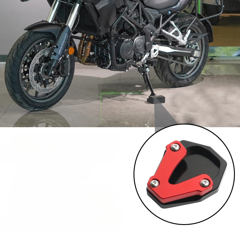 Motorcycle Kickstand Decoration For Benelli TRK702 TRK552 Side Stand Side Stand Base with Enlarged Anti Slip Pad CNC Accessories