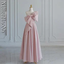 Elegant Long Prom Evening Guest Party Dresses Women 2023 Summer Sexy One Shoulder Big Bow-knot Birthday Graduation Maxi Dress