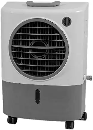 Hessaire MC18M Portable Swamp Cooler – 1300 Cfm, 500 Sq Ft, 2-Speed Fan – White