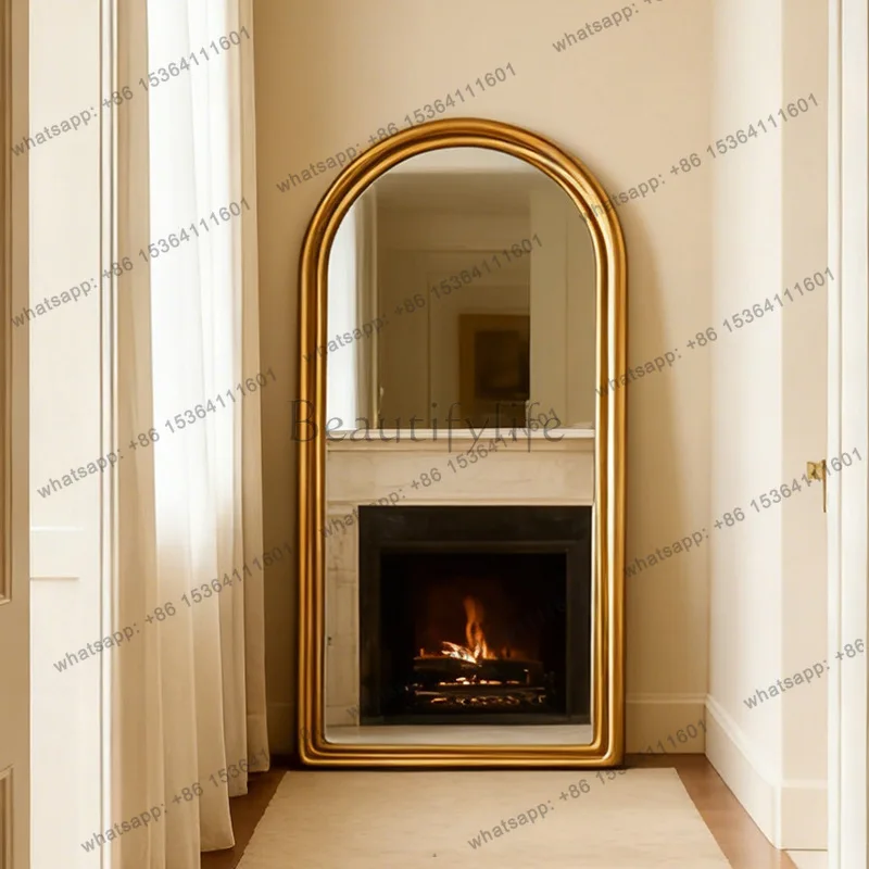 yj9 Simple Nordic French full-length mirror bedroom clothing store full-length mirror retro home