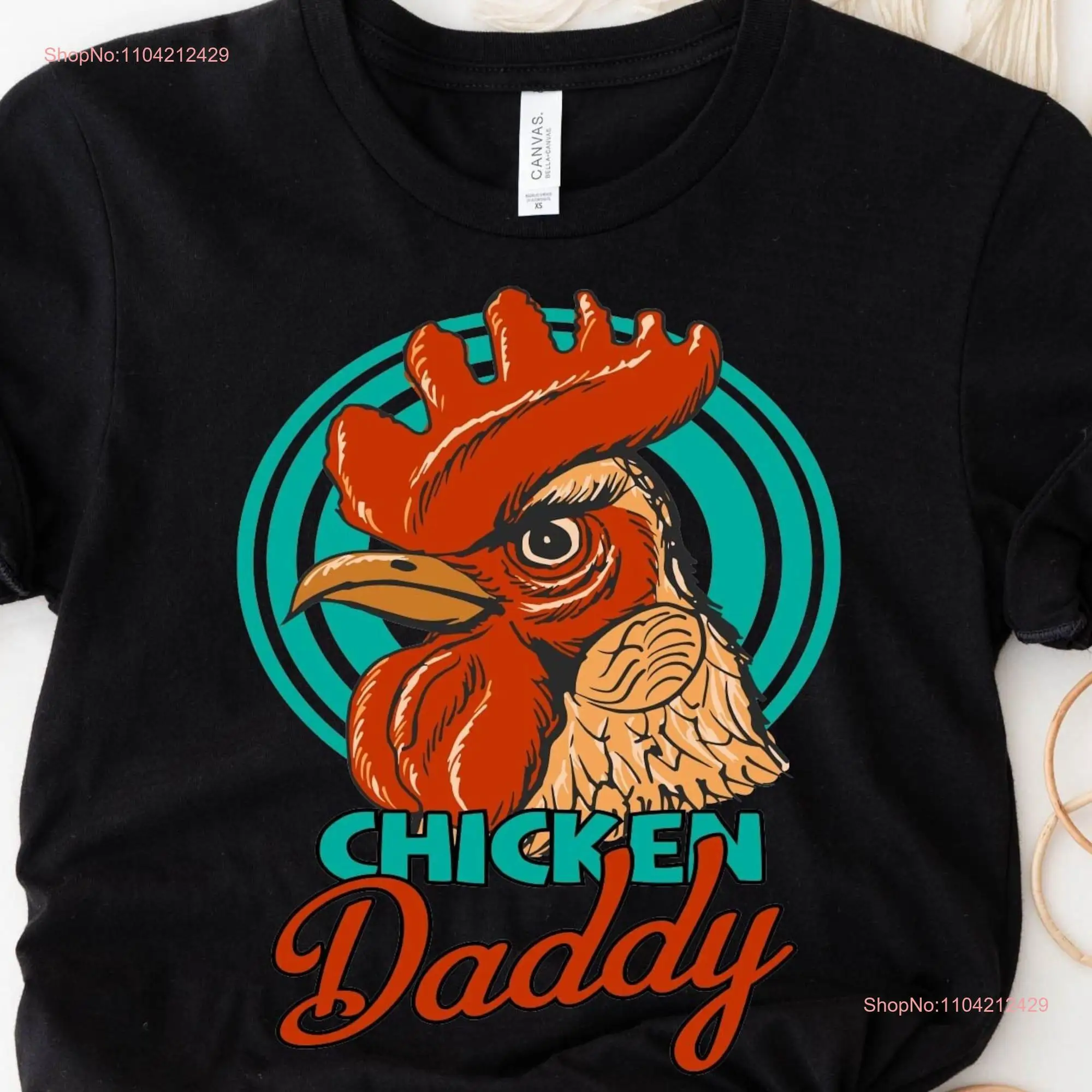 Camiseta frango papai engraçado fazendeiro pai dia dos pais para amante mangas compridas ou curtas