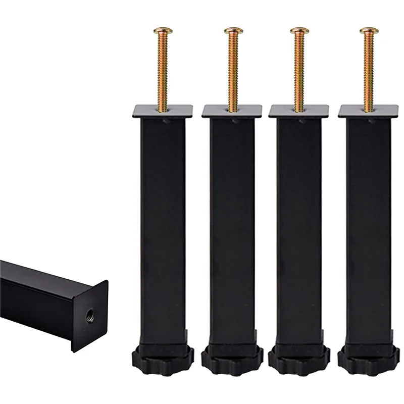 AY03-4 Piece Bed Rack Support Legs Adjustable Height 20 To 22Cm Heavy Duty Bed Center Frame Slat Feet