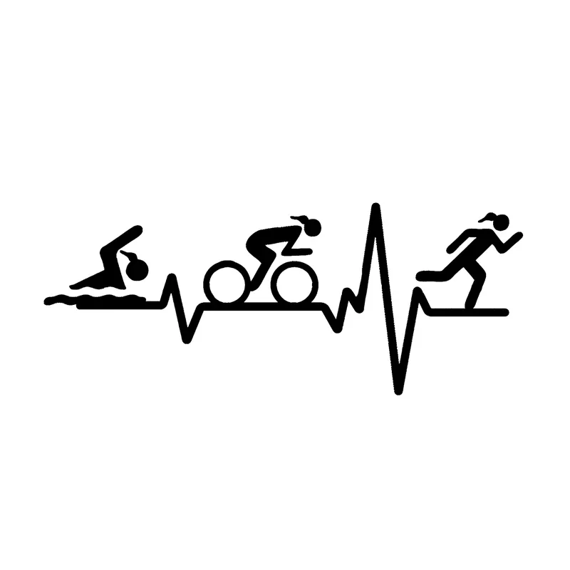 EKG Heartbeat Vinyl Sticker Waterproof Decal Triathlon Runner Bicycle Motorcycle Helmet Laptop Window Bumper Scratch Cover Decor