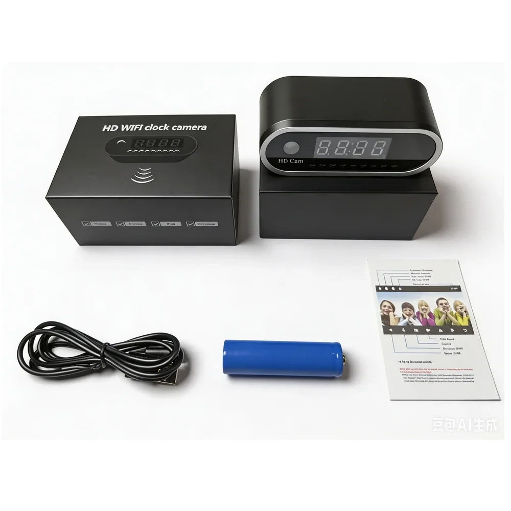 Clock‑Shaped WiFi Home Security hidden Camera, APP Remote View, Motion Detection Alarm, Turn‑offable Digital Display view 6
