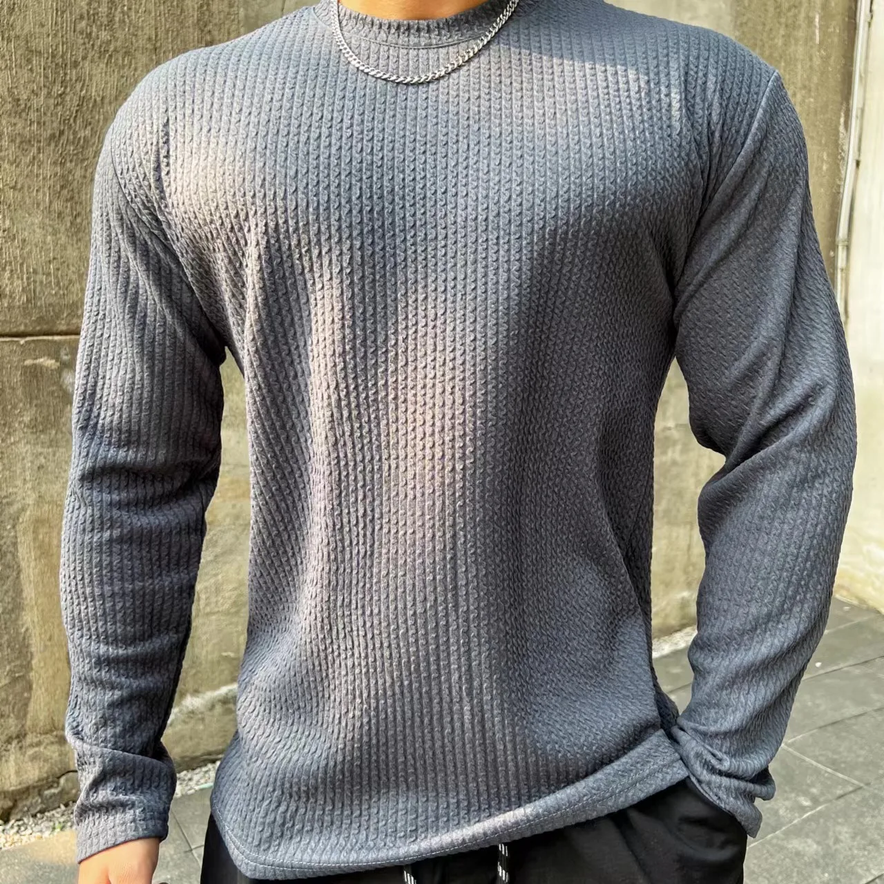 Men's Long Sve T-irt Fitn Running Sportswear Casual Pure Color Elastic Qui Dry Base Layer Spring Autumn New Model
