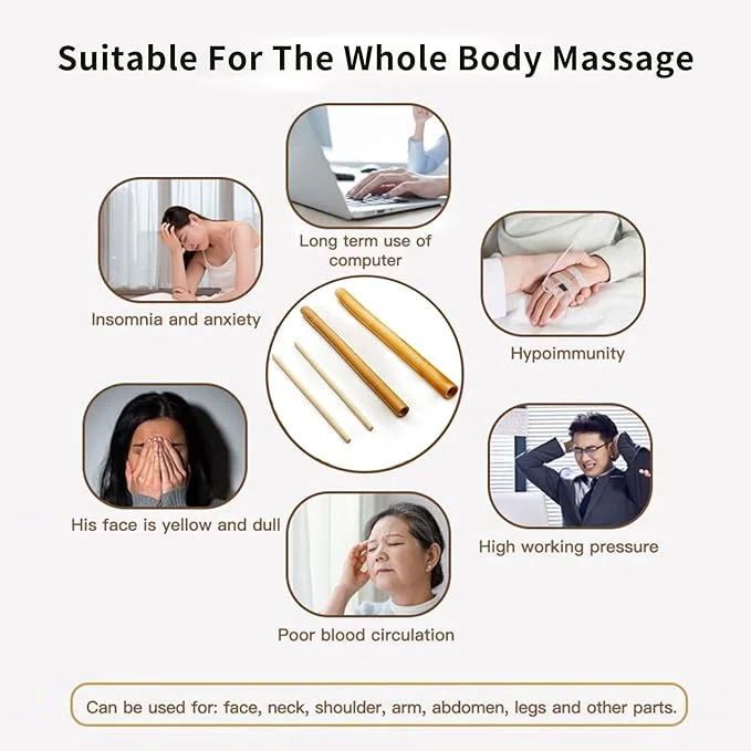 Bamboo Guasha Massage Natural Bamboo Massage Sticks Set Wood Therapy Anti-Cellulite Pain Relief Maderoterapia Scraping Tool