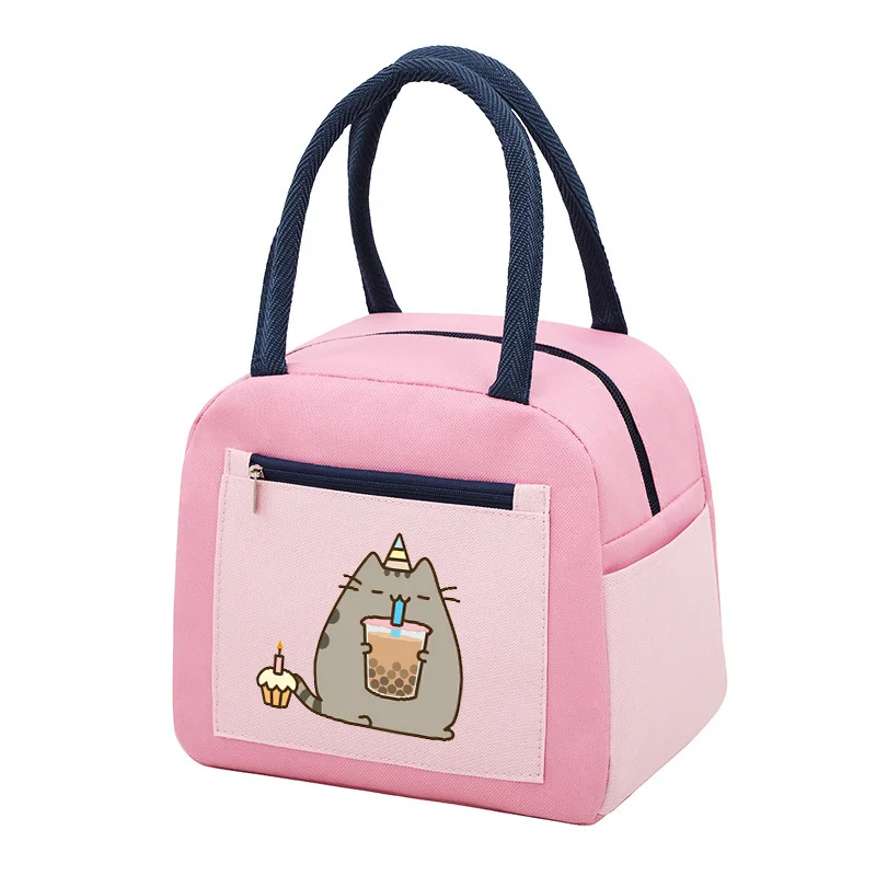 Pusheen Lunch Bag Cartoon Cat borsa termica isolata Cute Student Back To School pasto Storage Pouch Pink Girls Food Bags Gift