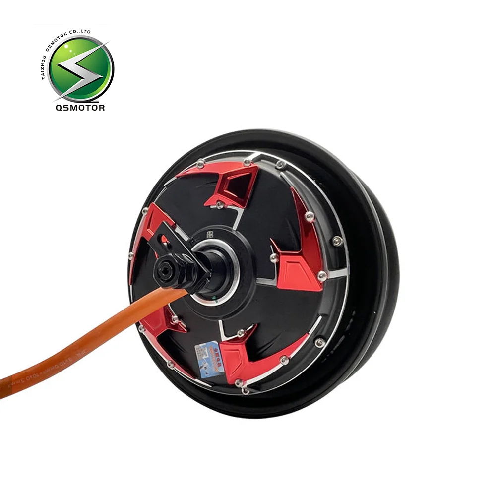 QSMOTOR 10 "V4 1500W40H تعديل فرش تيار مستمر مكبح قرصي المحرك مناسبة للدراجات النارية الكهربائية #3