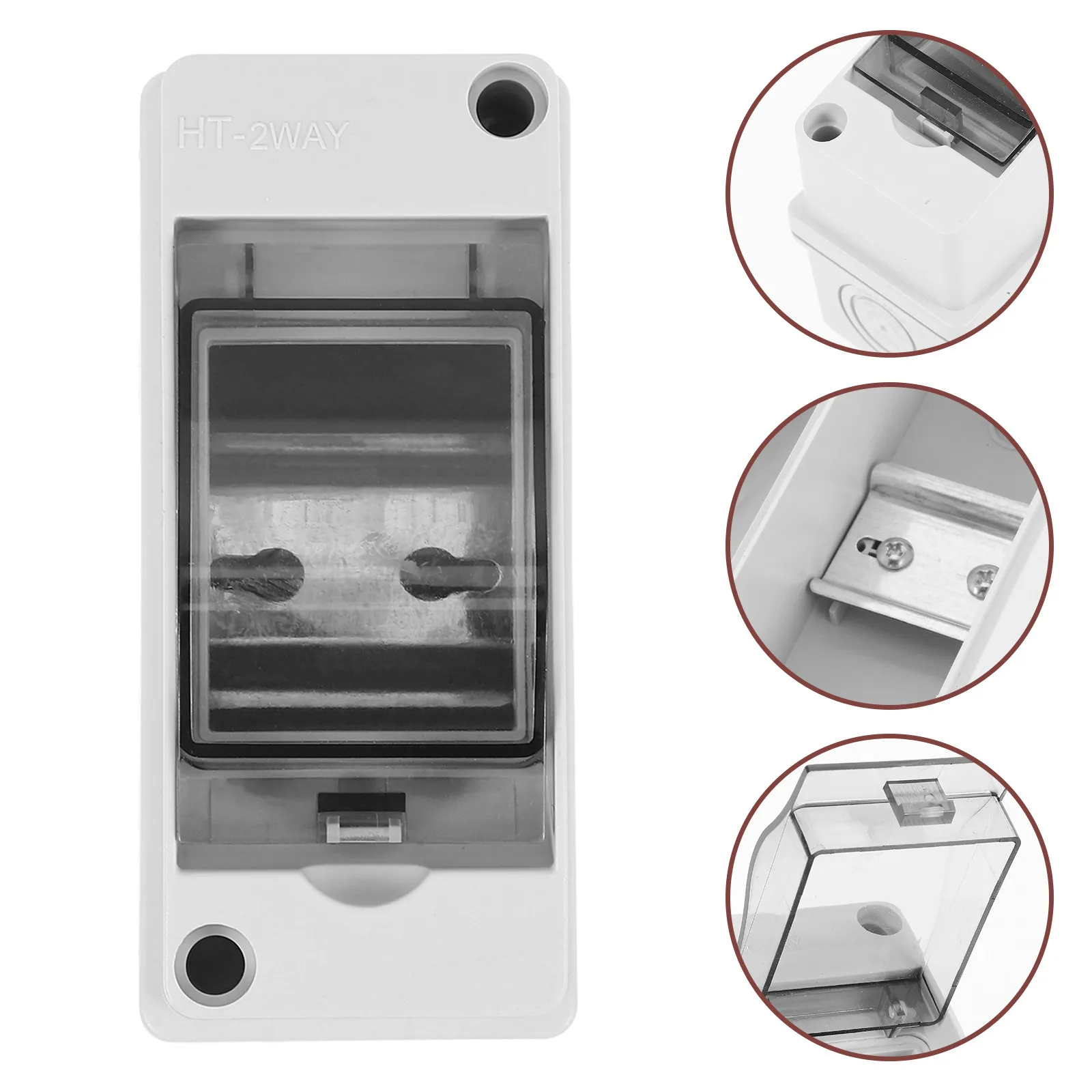 2Pcs Distribution Protection Box Electric Circuit Breaker Box Compact Easy Install for Workshop Electrical Boxes Plastic