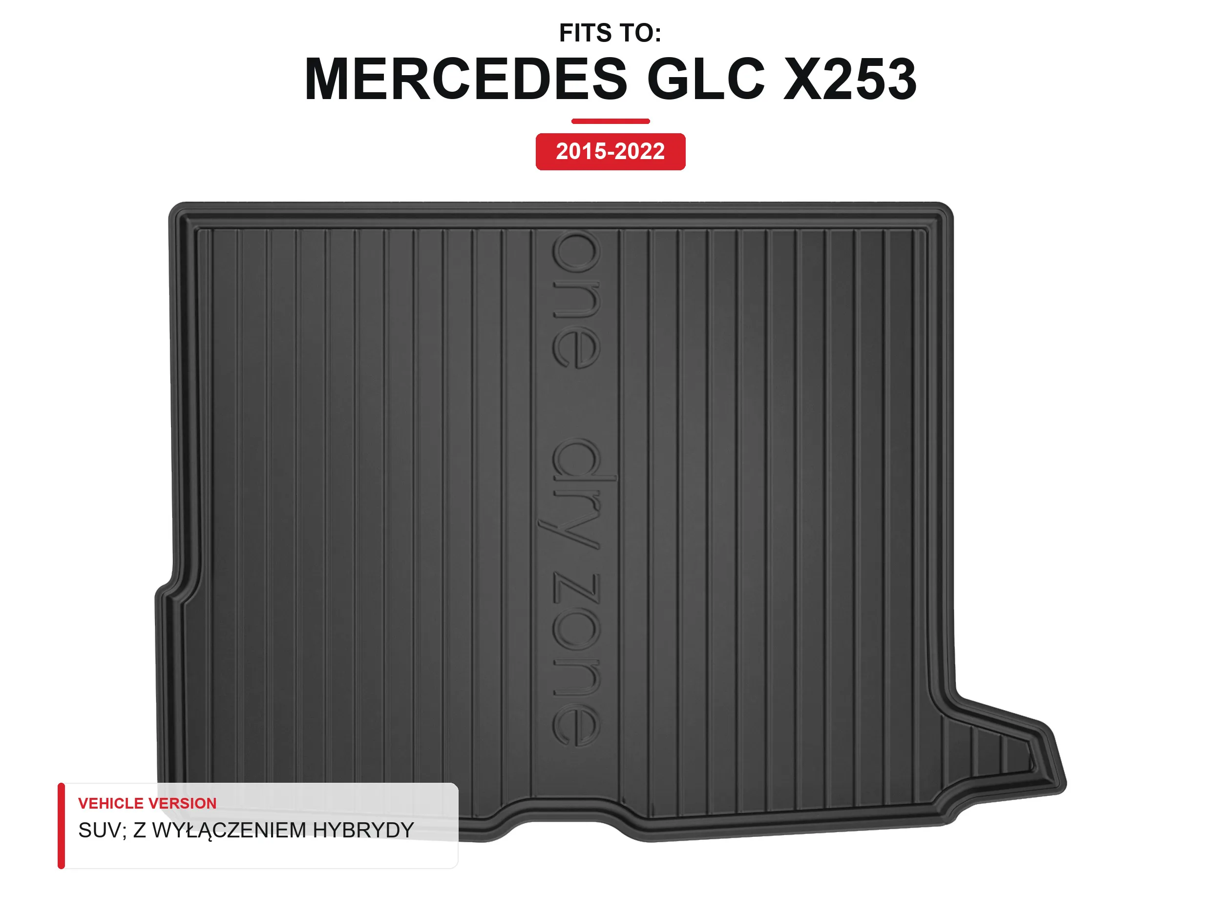 Tpe Dryzone kofferbakmat voor: Mercedes Glc X253 2015-2022 SUV