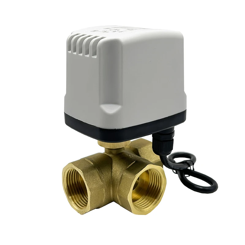 1/2'' 3/4'' 1'' 2 Inch IP65 Waterproof Brass Motorized Ball Valve 2 Wire T Type 3 Way Electric Ball Valve