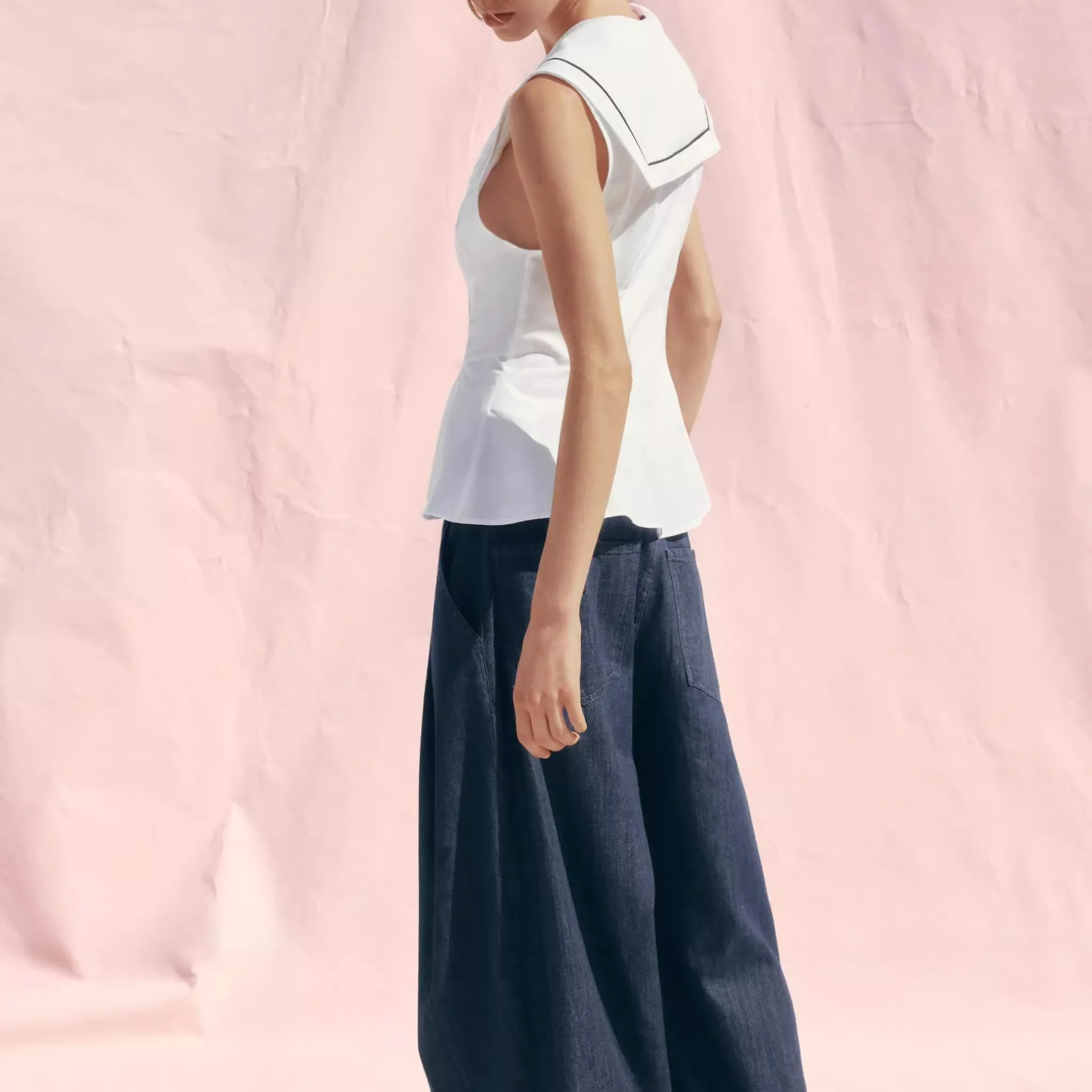 قمصان نسائية جديدة لصيف 2025 من أقمشة مختلطة مع تصميم عقدة فراشة على الحافة، قطن نقي، ستايل مريح للتنقل، تصميم نحيف، حماية من...