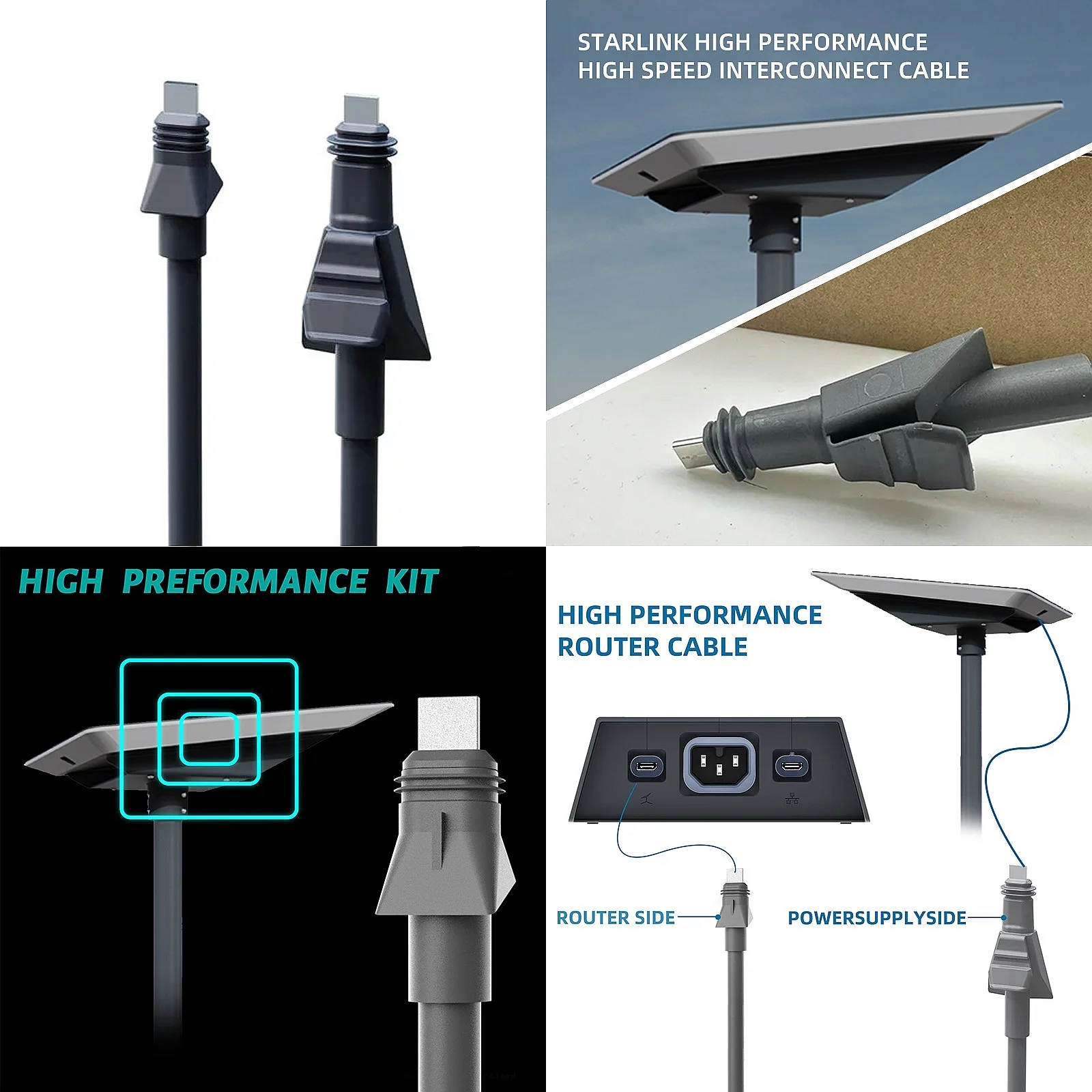 Router and Antenna Starlink Mini Satellite Internet Kit Starlink Tablet High Performance Cable High Performance Rectangular Disk