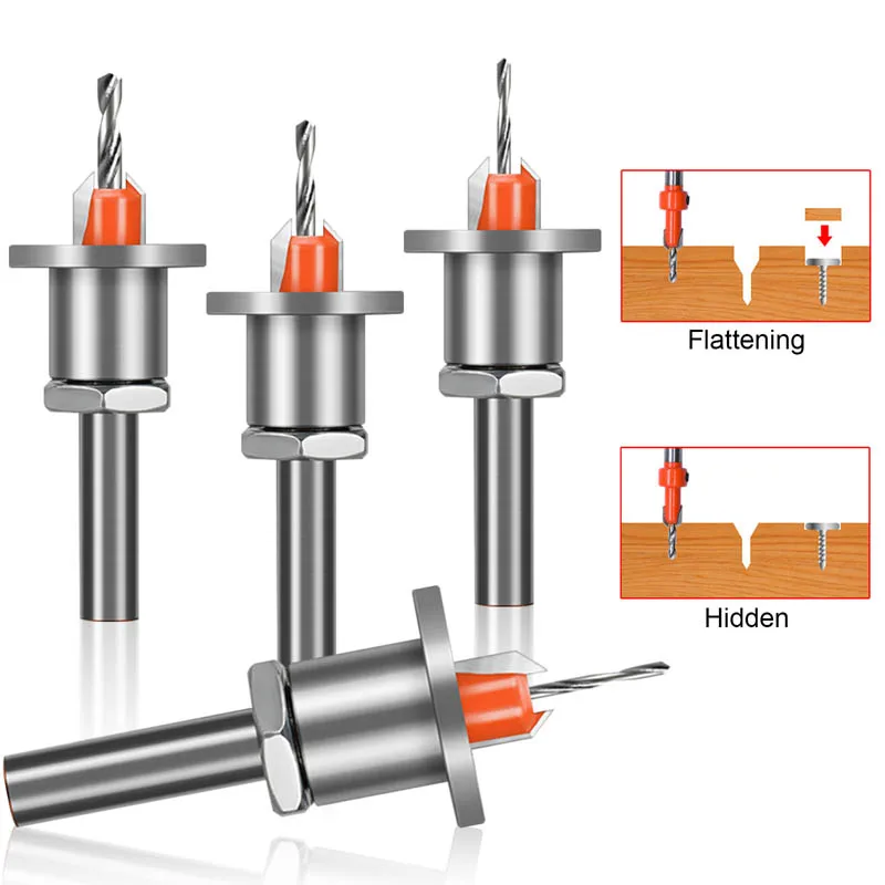 10mm Wood CounterSink Drill Bits Punch Router Bits Set for Woodworking Milling Cutter Screw Extractor Carpentry Tool Twist bit