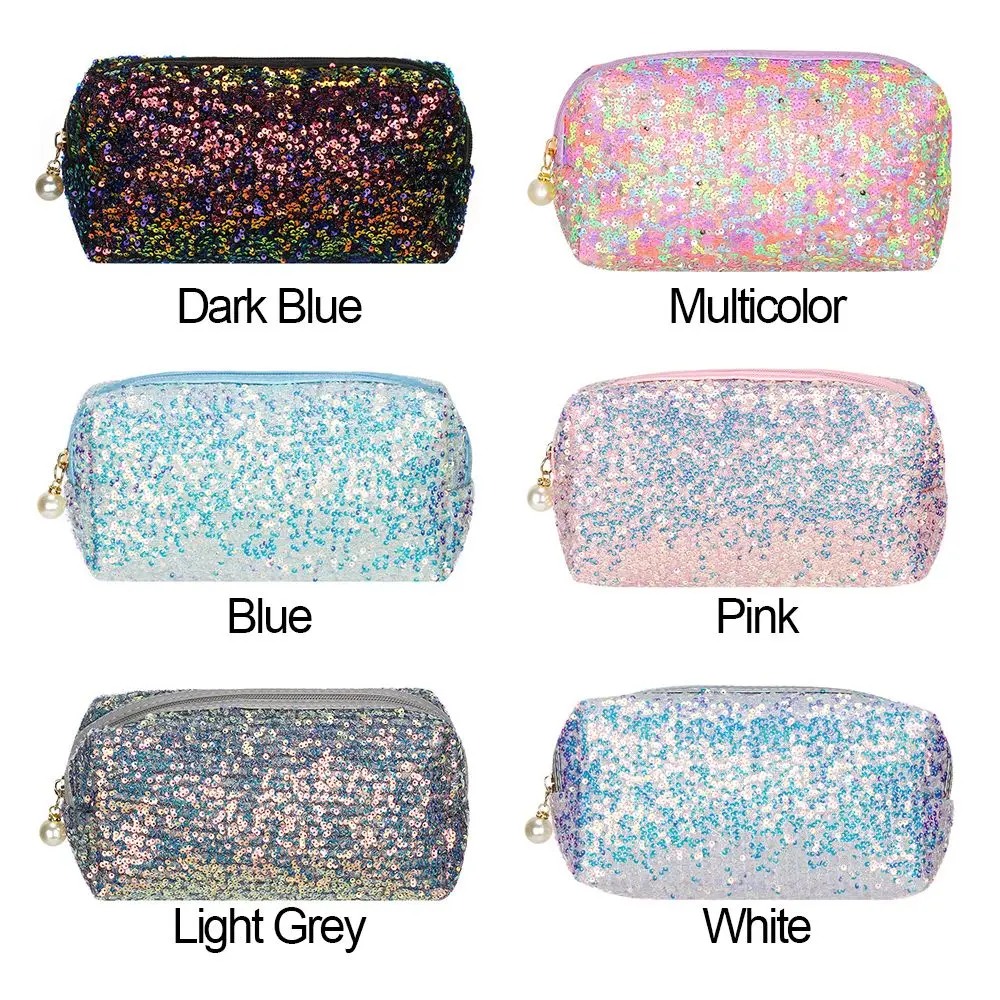 Fashion Glitter High-capacity Makeup Bag Mermaid Sequin Pen Bag Cosmetic Storage Bag Lazy Makeup Zipper Pouch Handbags